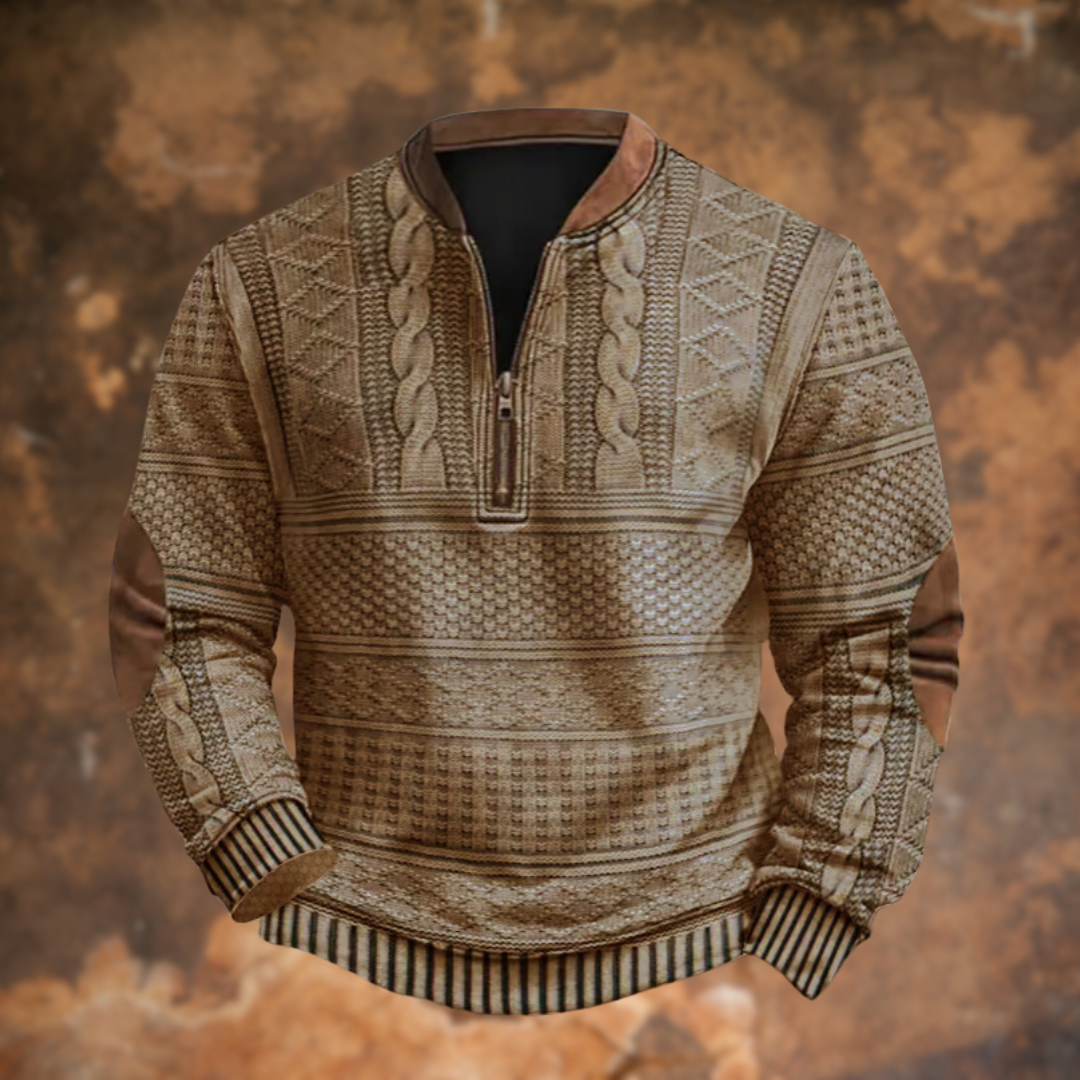 Herren-Strickpullover mit Reißverschluss im Vintage-Stil