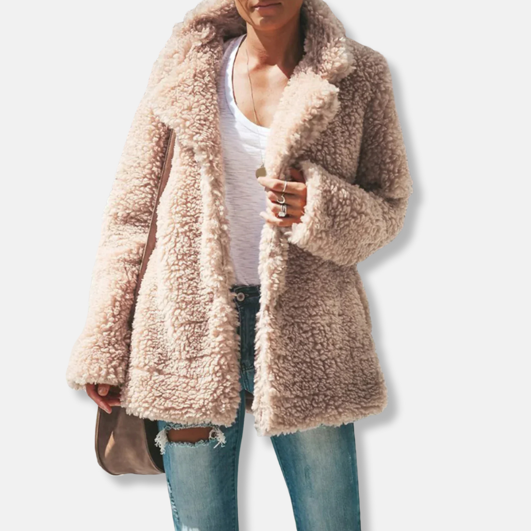 ModeGeist | Fleece Teddy Mantel | Oversized Reverskragenmantel
