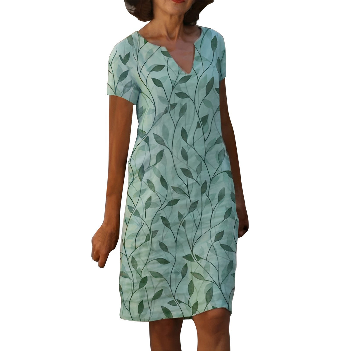 Damen-Midi-Kleid mit V-Ausschnitt, Modell Kendal