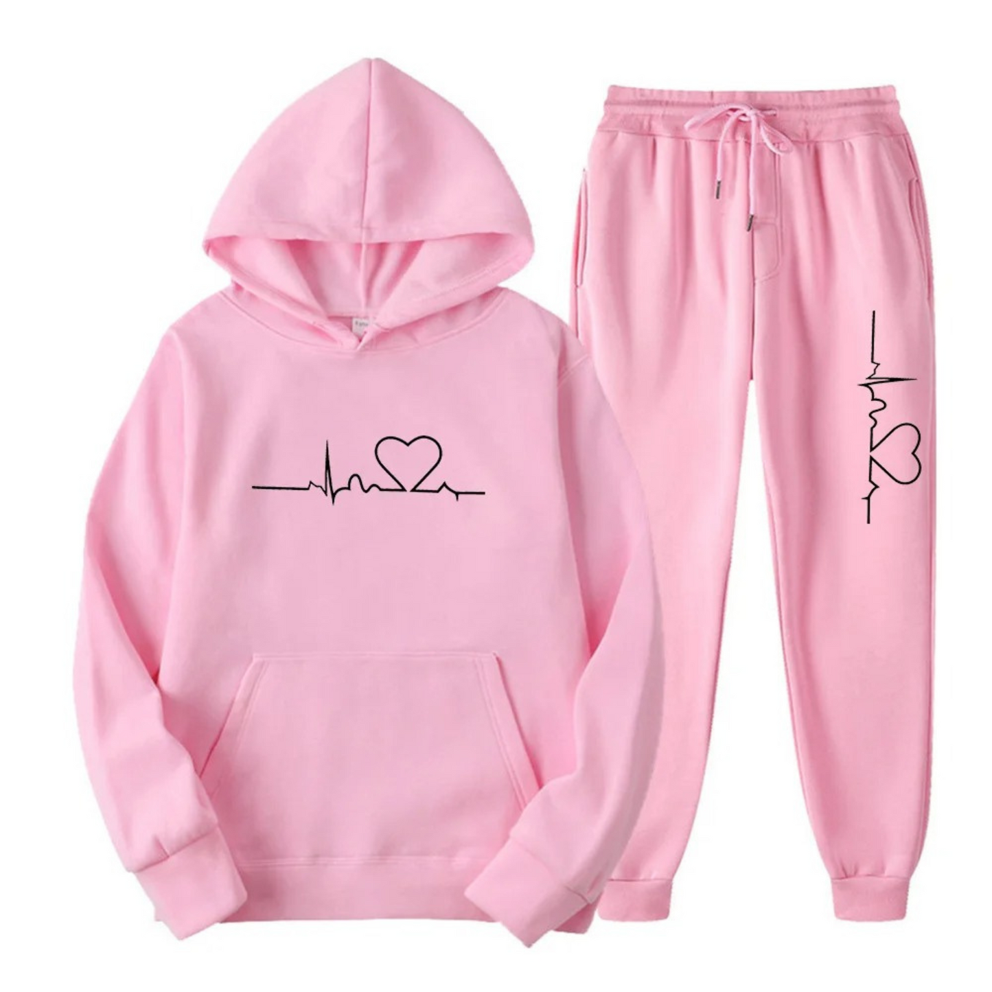 ModeGeist | Damen Kapuzenpullover Trainingsanzug Satz mit Druck