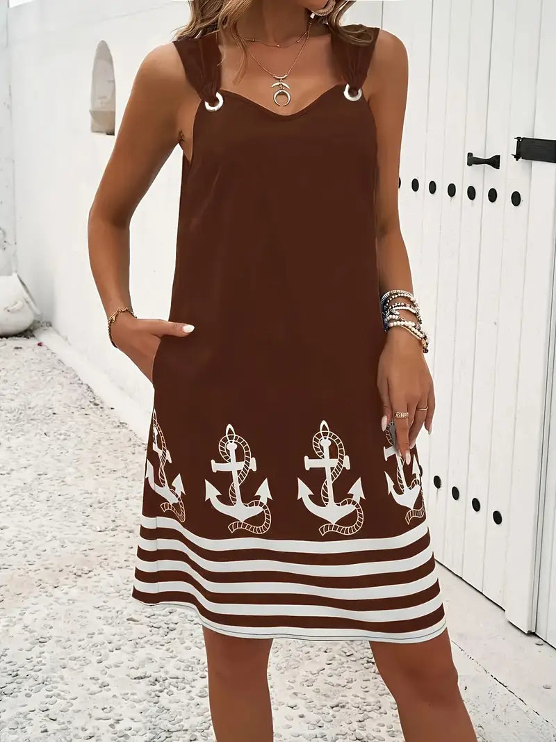 BERNA - Kurzes Kleid mit breiten Trägern