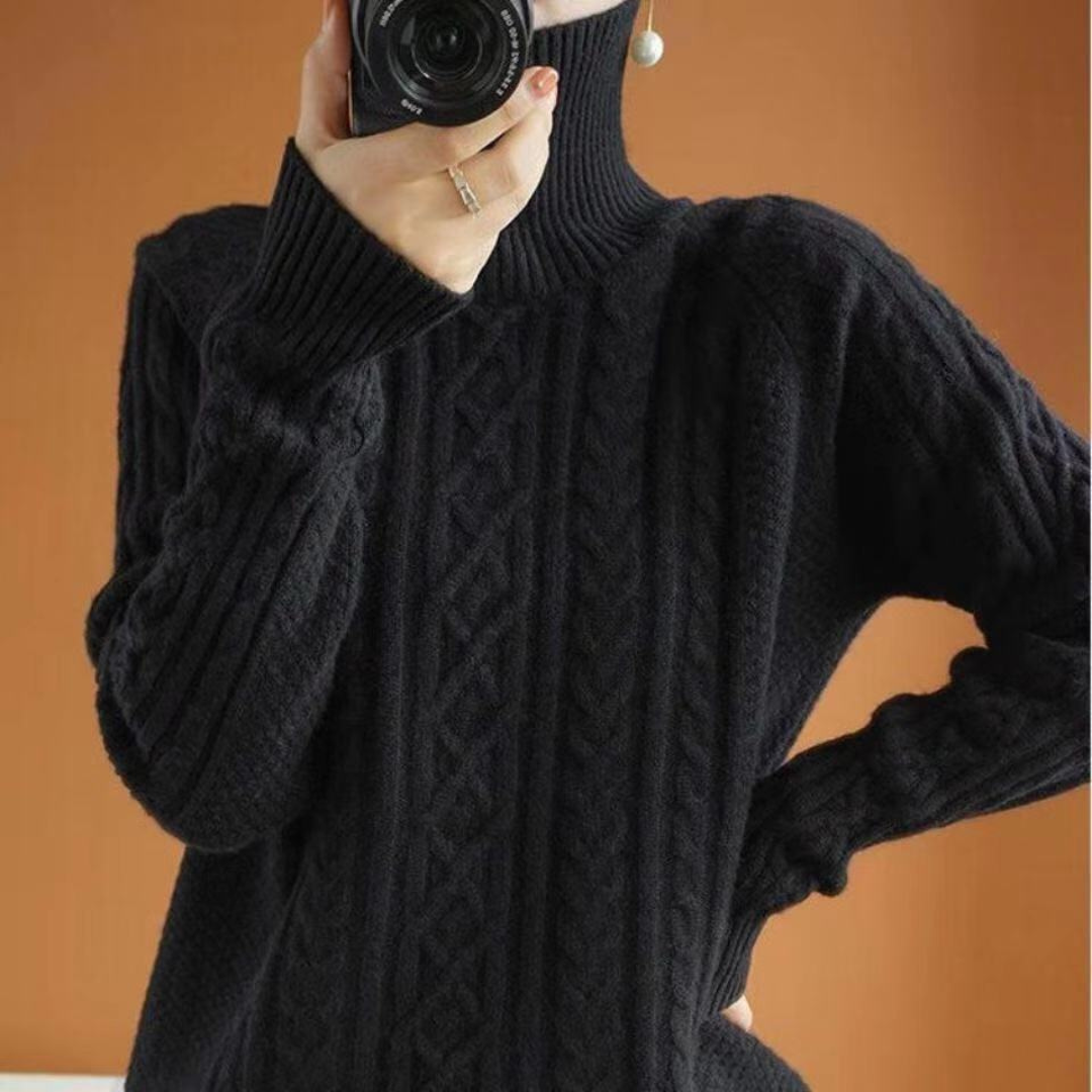 ModeGeist | Pullover aus Strick für Frauen mit warmem Rollkragen