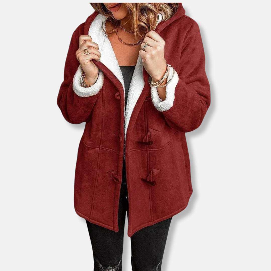 ModeGeist | Fleecejacke - Relaxed Fit - Kapuze - Plüschfutter - Mittellang - Toggle-Verschluss