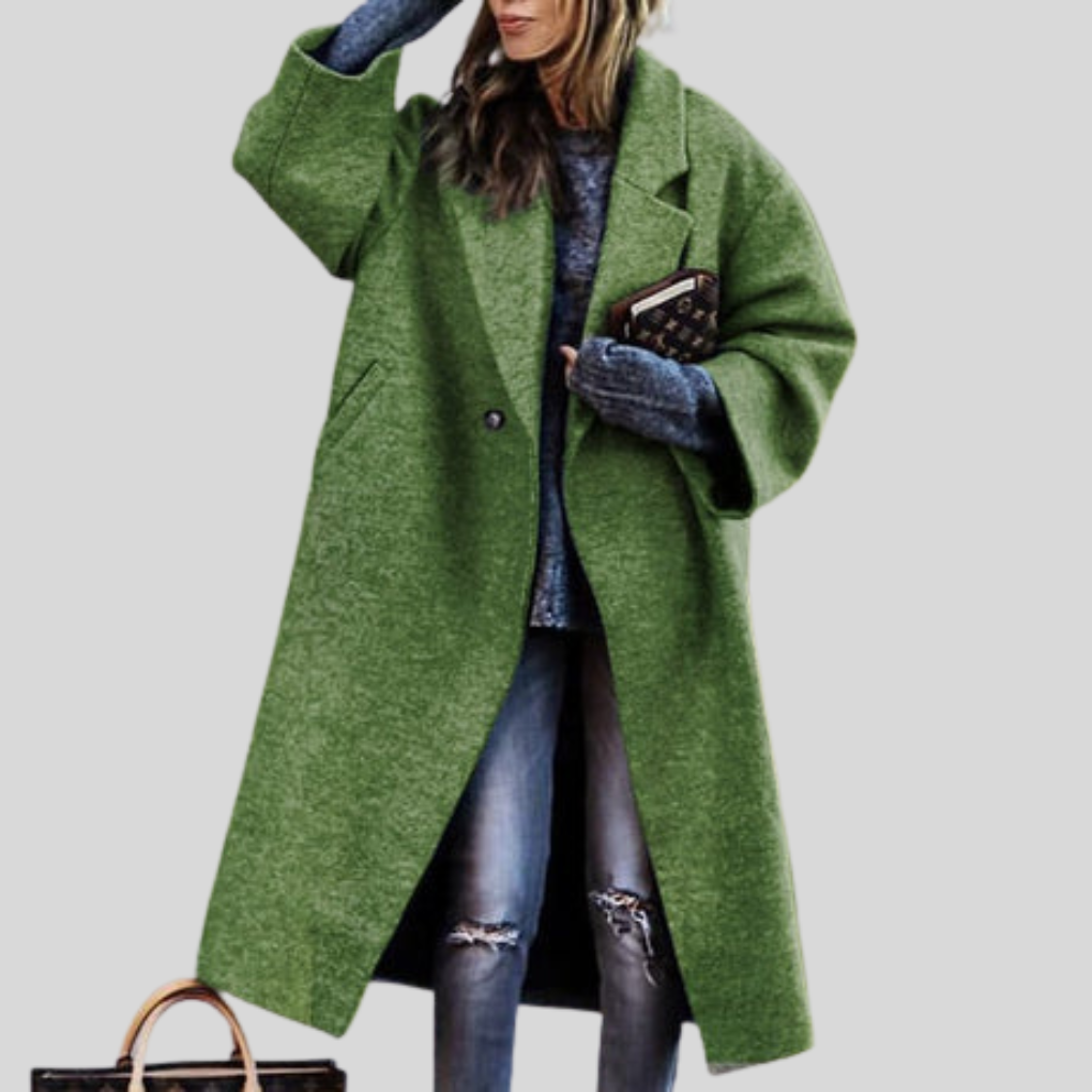 ModeGeist | Langer Wintermantel – Karlina Warmes Layering-Stück