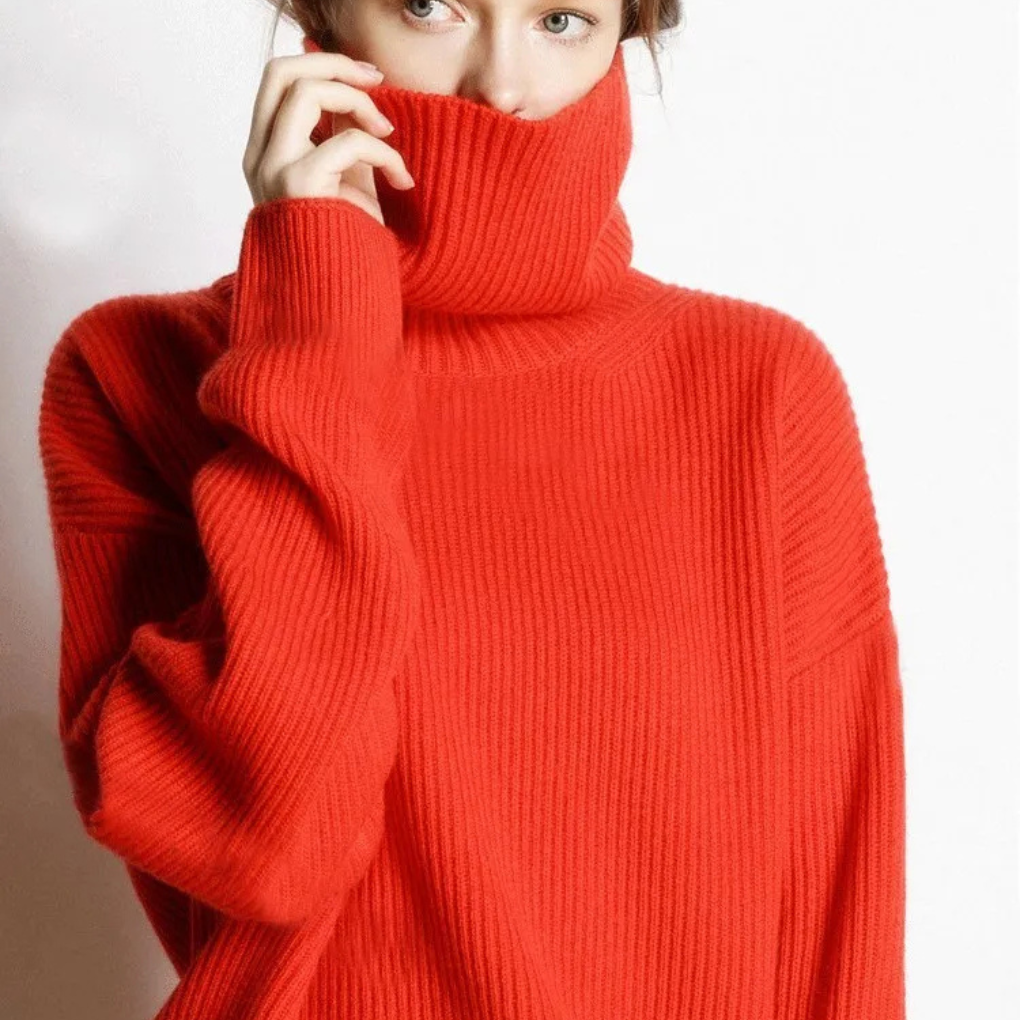 ModeGeist | Pullover - Damen Herbst Oversized Polokragen Pullover