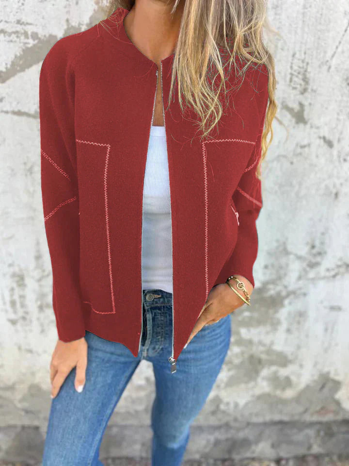 ModeGeist | Trendiger Cardigan mit Reißverschluss Gemütlicher Look Modisch und Vielseitig