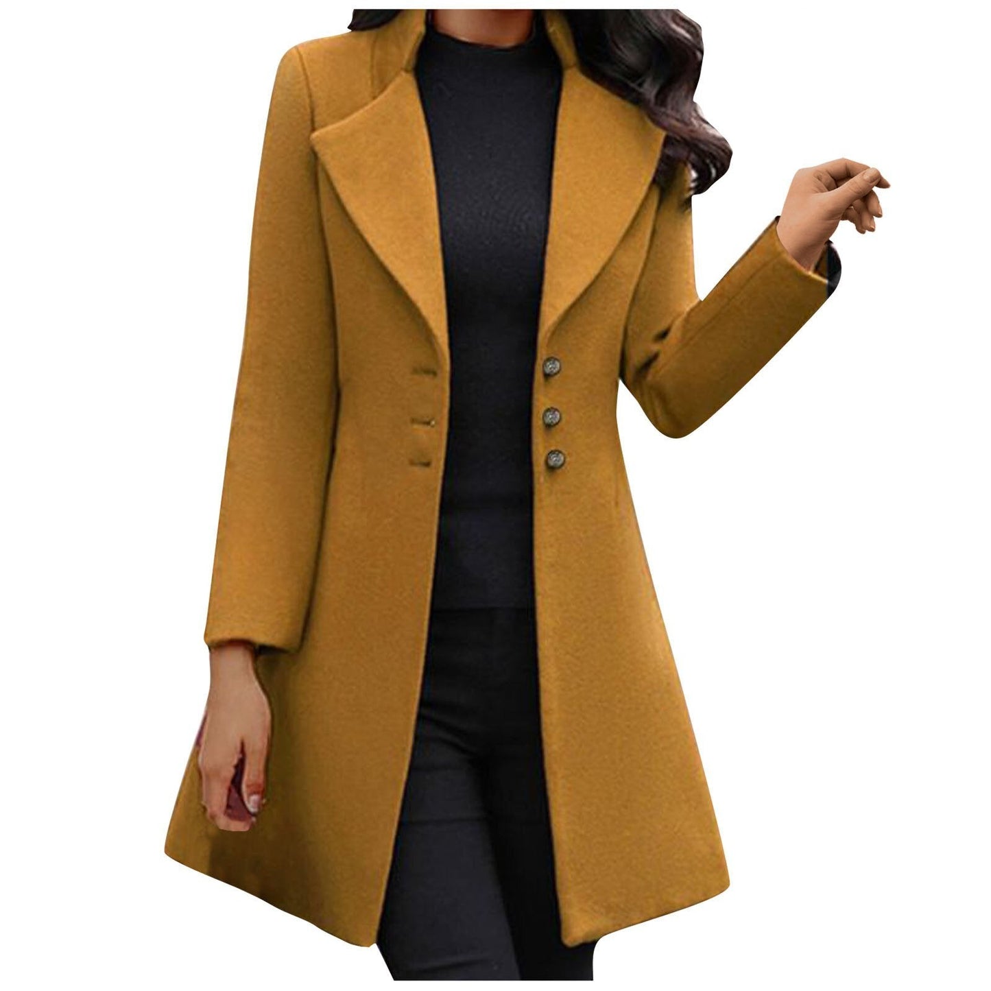 ModeGeist | Klassisch Lange Jacke Wollmischung Elegant und Stilvoll