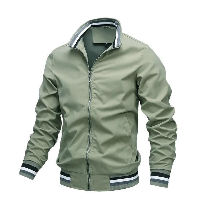 ModeGeist | Sportliche Gestreifte Herren Mitteljahresjacke