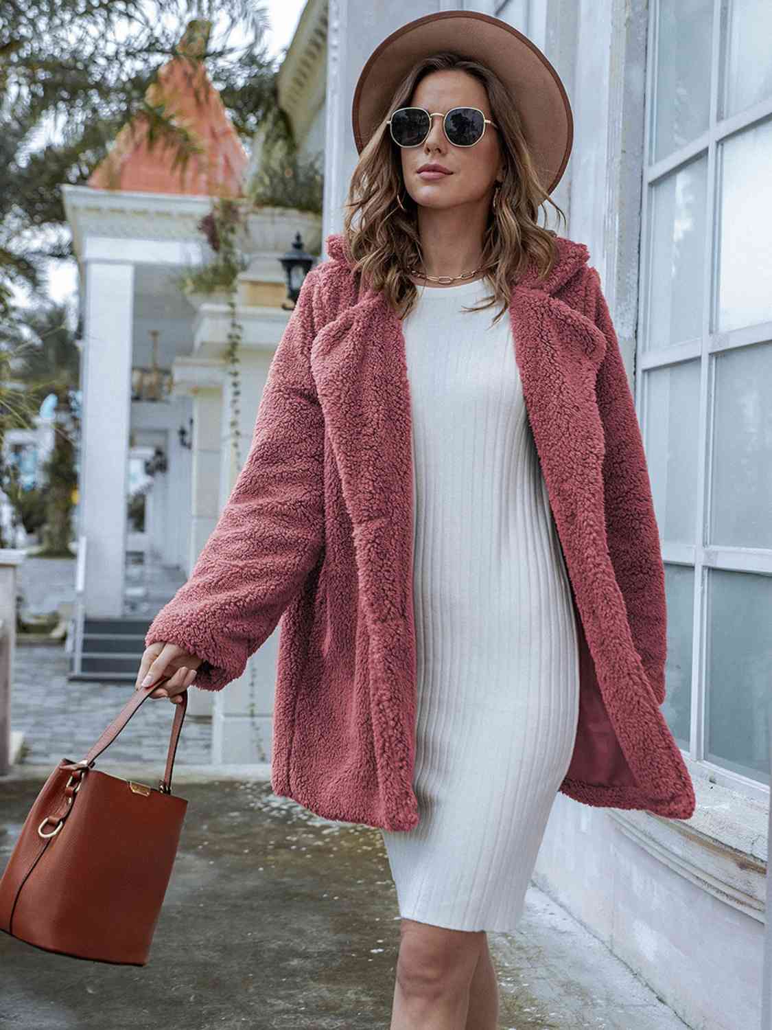 ModeGeist | Langarm Teddy Mantel mit Taschen