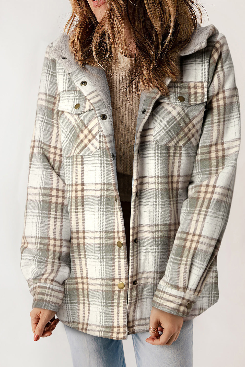 ModeGeist | Gitterjacke mit Plüschfutter Warm und Stilvoll Ideal für Den Alltag