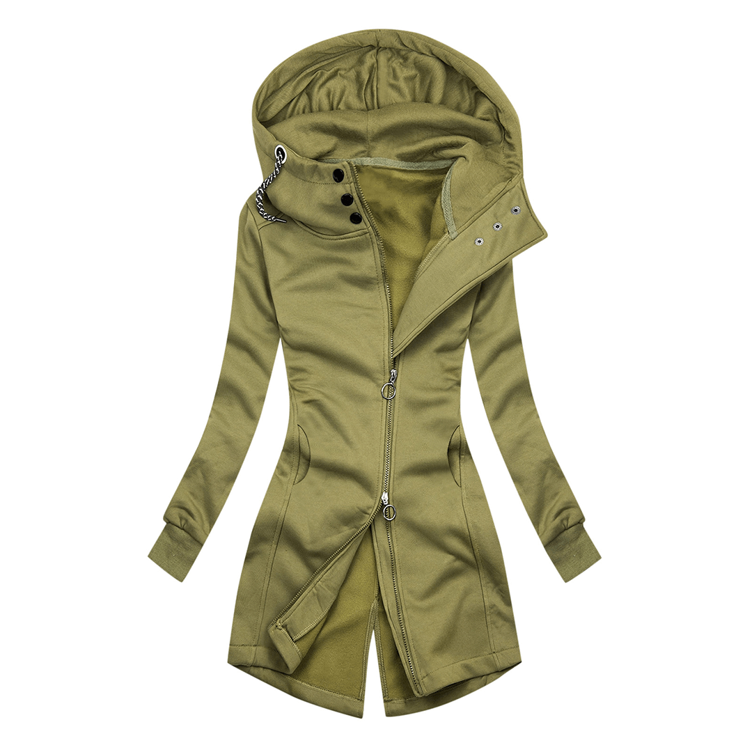 ModeGeist | Damen Slim Fit Hoodie mit hohem Kragen Jacke