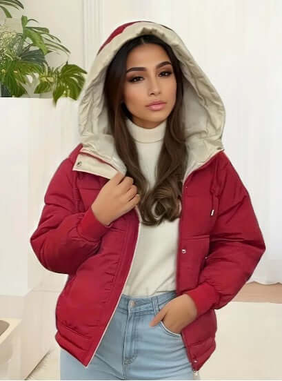 ModeGeist | Damen Fleecegefütterte Kapuzenjacke