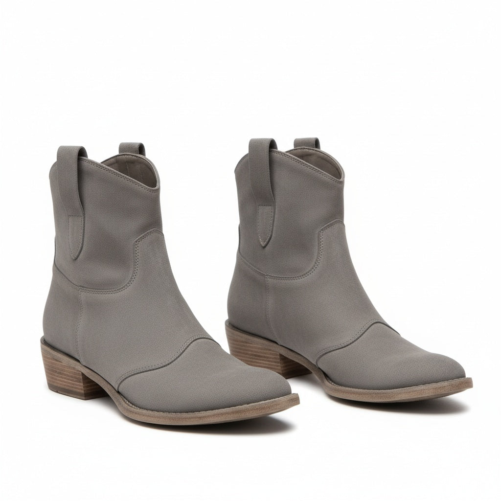 MODEGEIST Damen Cowboy Ankle Boots Western-Stil Vintage Braun