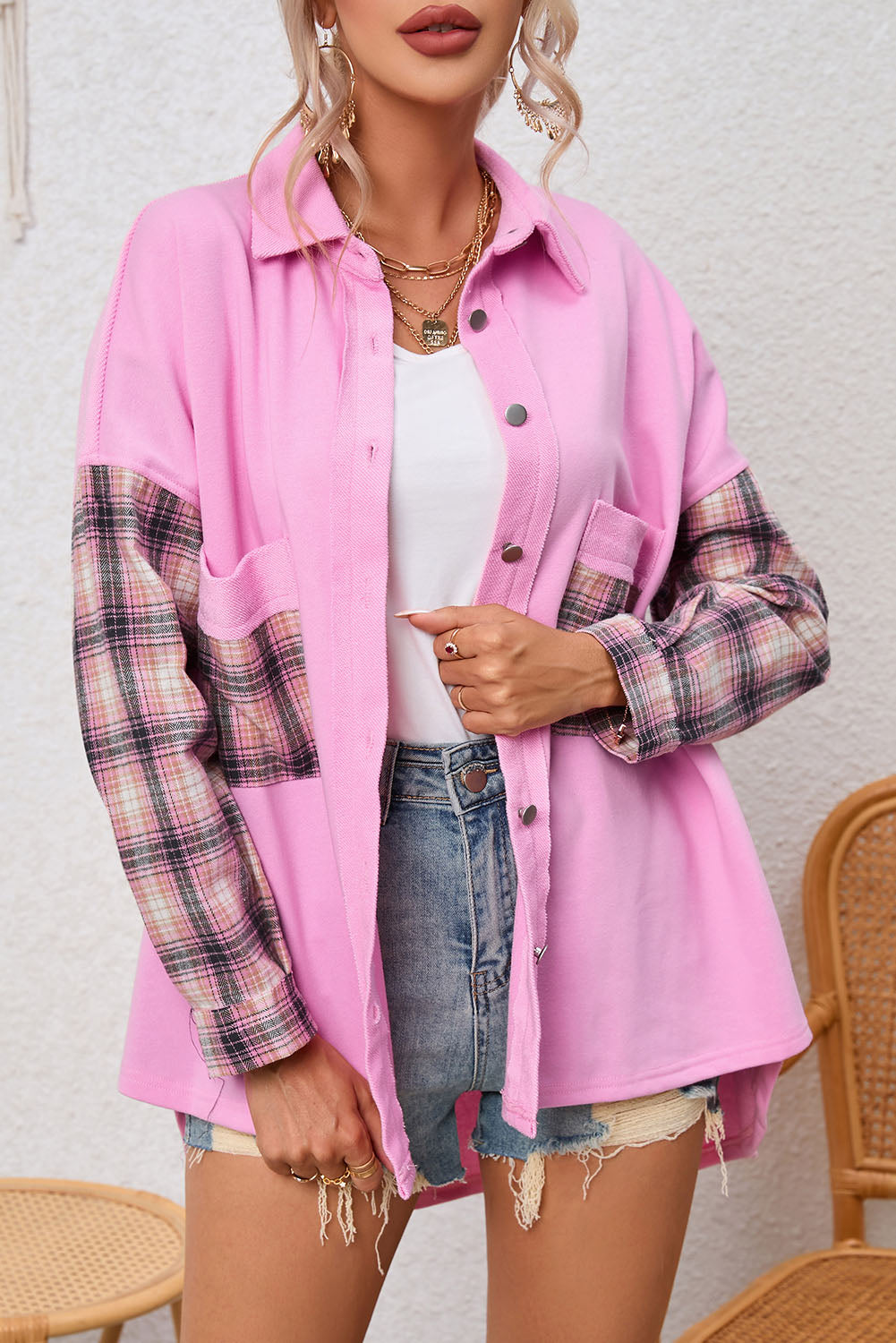 ModeGeist | Gepunktete Flanellhemden Polyester und Baumwolle Einzigartiger Look
