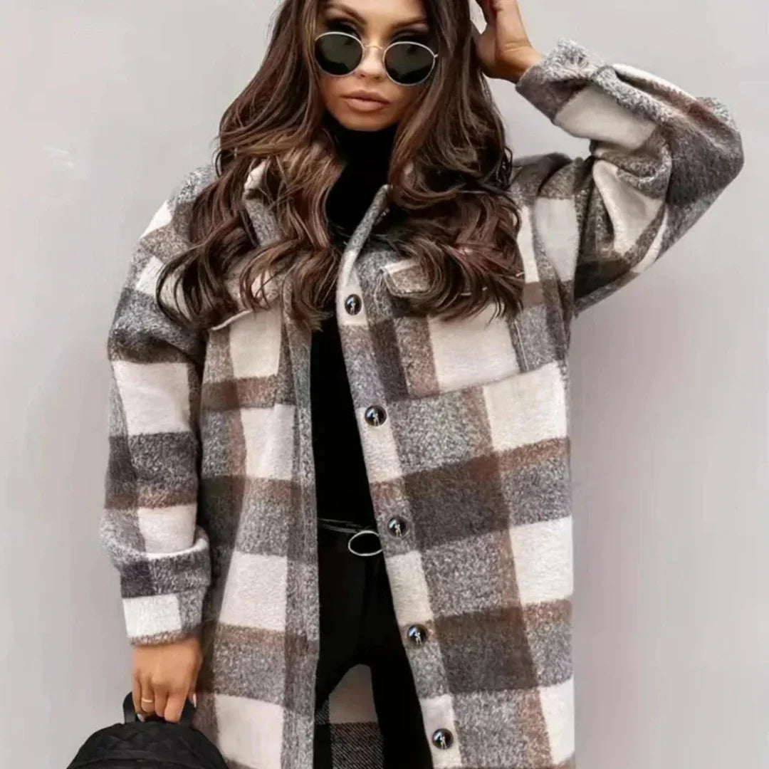 ModeGeist | lange Winterjacke Damen - stylische Jacke mit Knöpfen