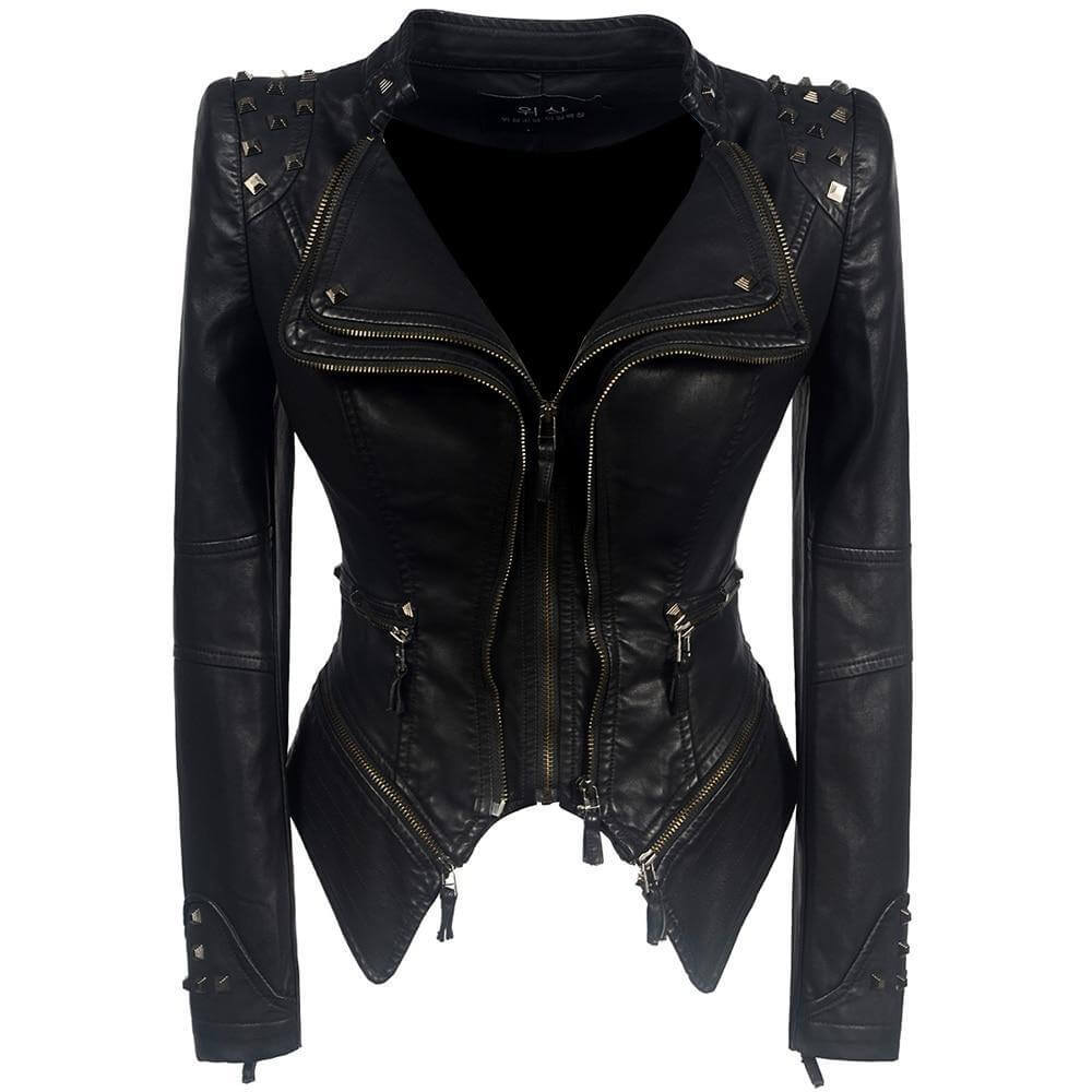 ModeGeist | Damen Gothic Kunstlederjacke