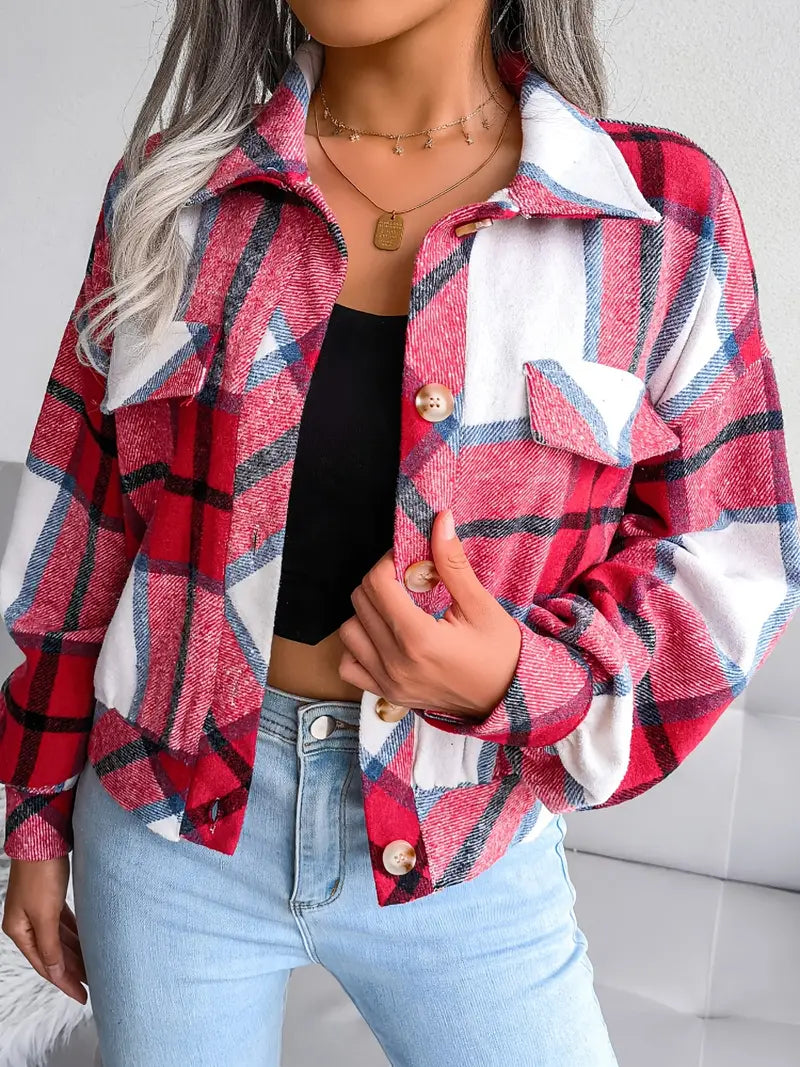 ModeGeist | Karierte Flanelljacke - Kurzschnitt