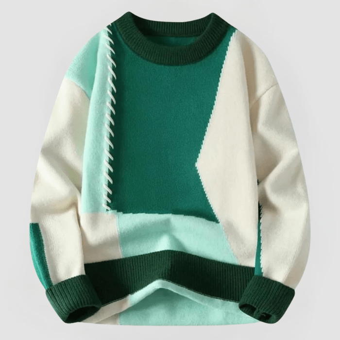 ARNE Pullover: Cozy Patchwork Design