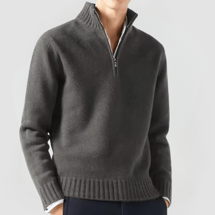 VENHUES Strickpullover mit Reißverschluss