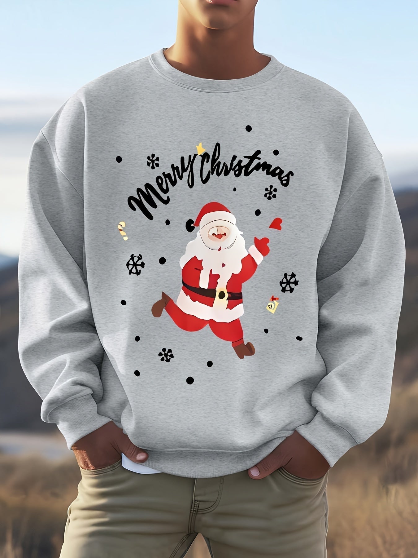 ModeGeist | Sweatshirt mit Weihnachtsmotiv Baumwolle Frohe Weihnachten Design