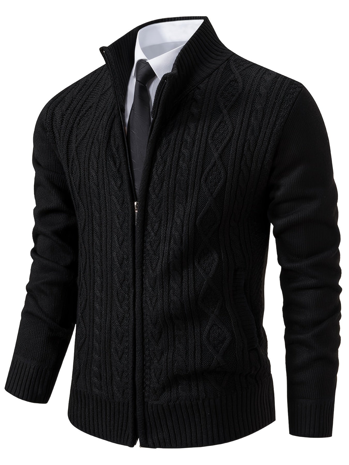 ModeGeist | Strickcardigan mit Reißverschluss und Muster Acryl Bequem und Warm