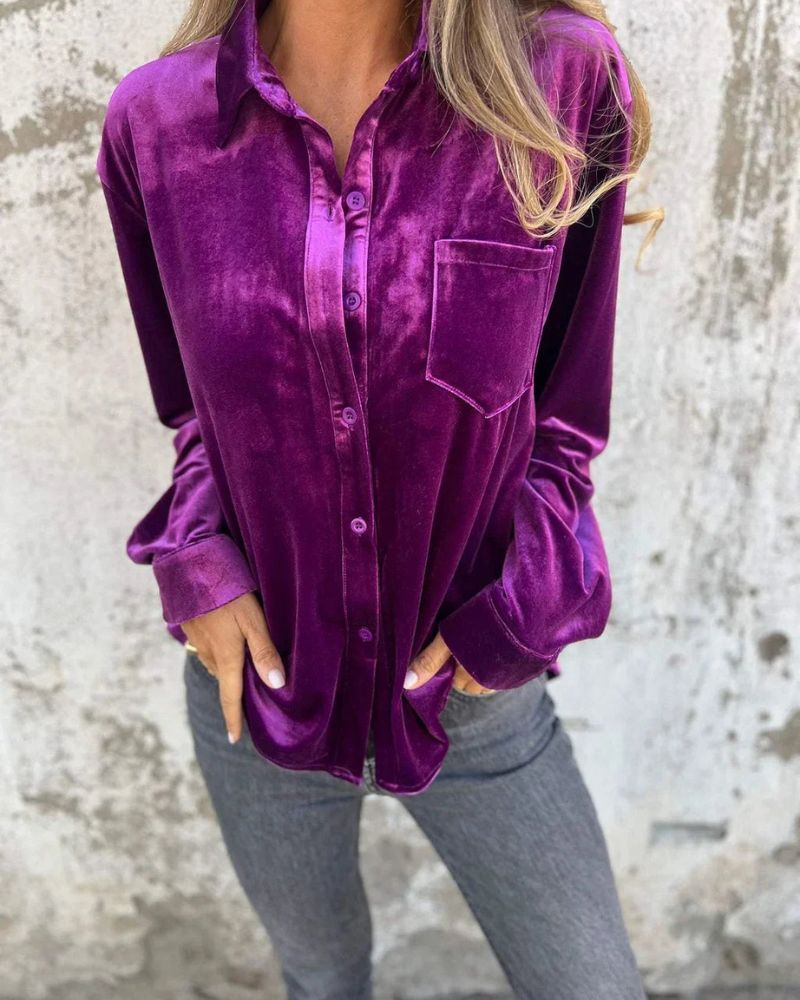 ModeGeist | Elegante Samtbluse