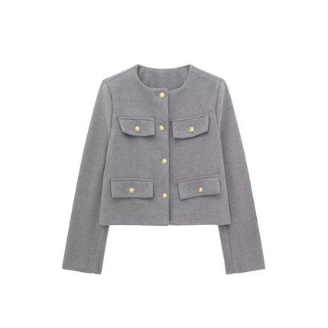 ModeGeist | Langarmjacke Vintage Knopfverschluss