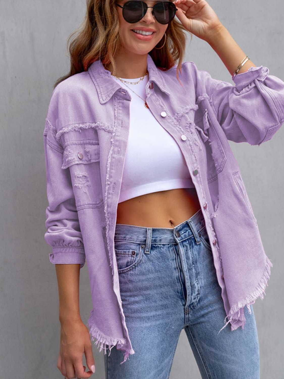 ModeGeist | Distressed Drop Shoulder Denimjacke