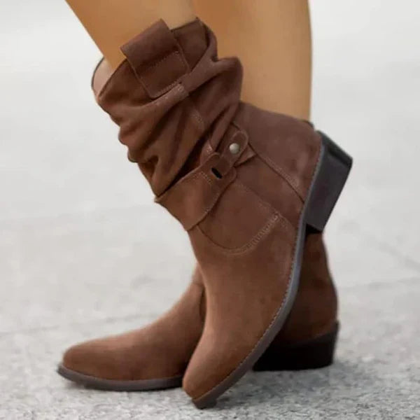 MODEGEIST Damen Stiefel weiche Sohlen bequeme Passform Leder schwarz