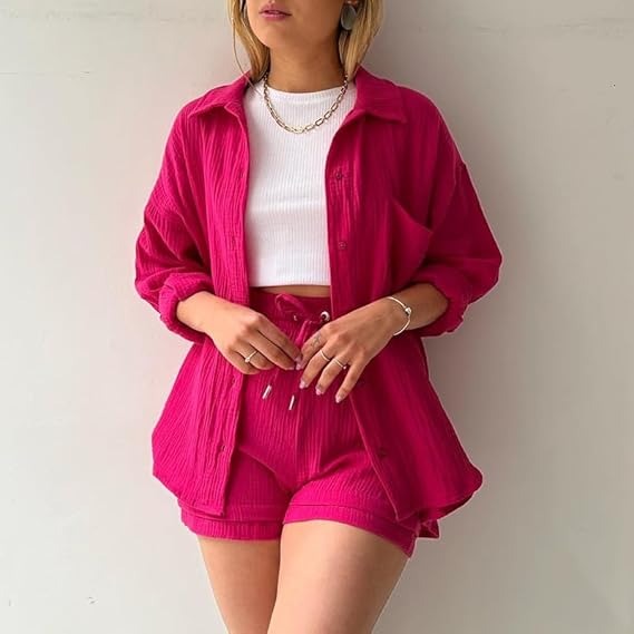AGATHE: Lockeres Hemd- und Shorts-Set