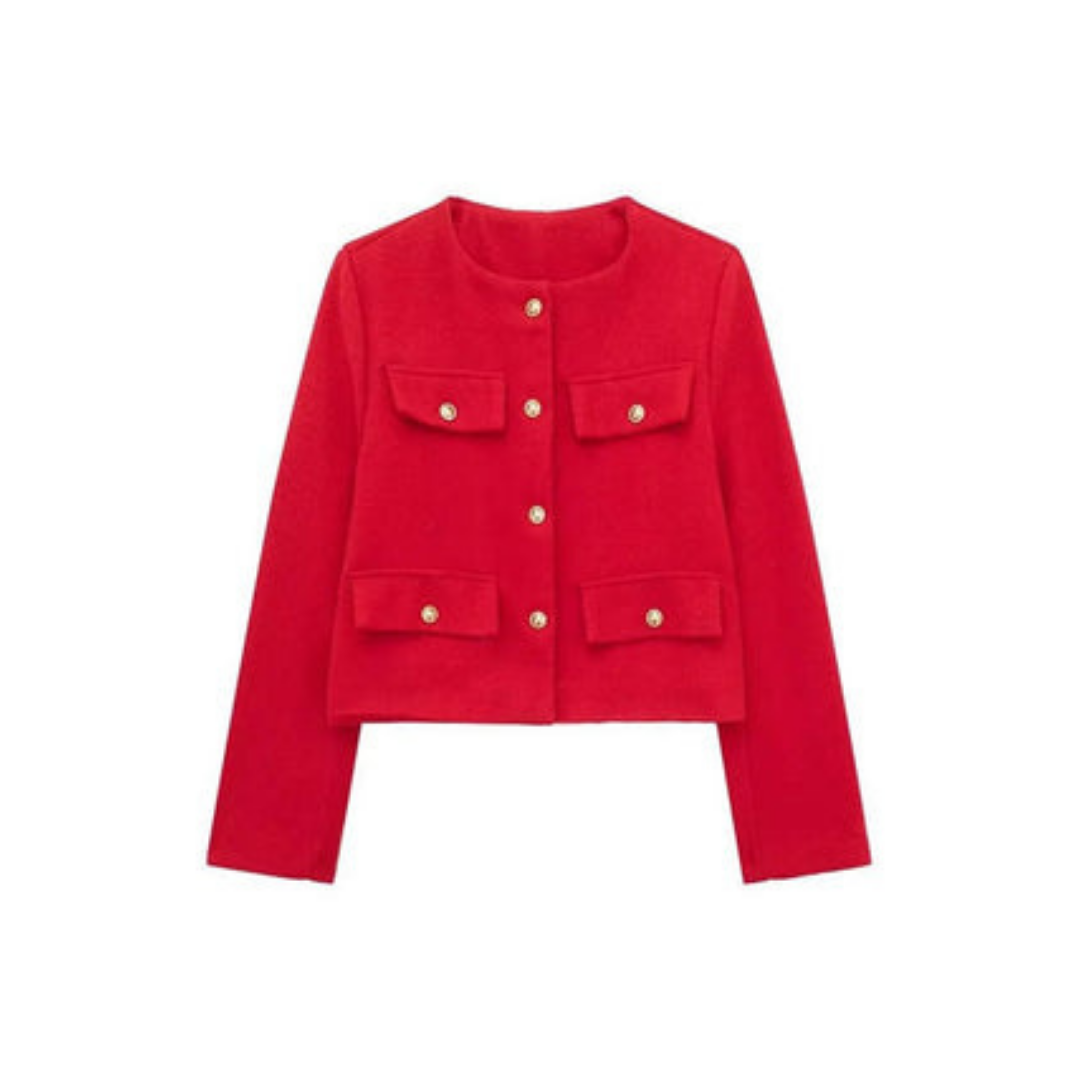 ModeGeist | Langarmjacke Vintage Knopfverschluss