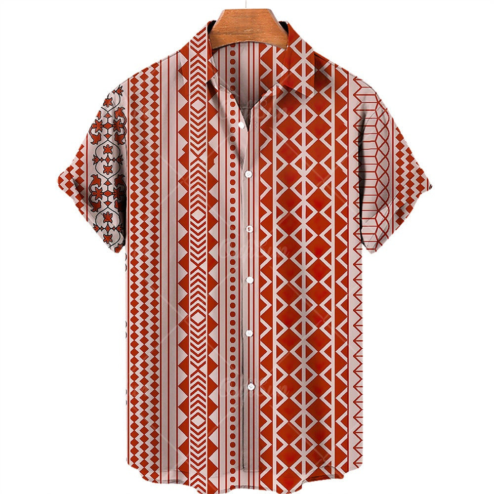 Fudus Oversize Top mit ethnischem Muster, atmungsaktiv und locker geschnitten