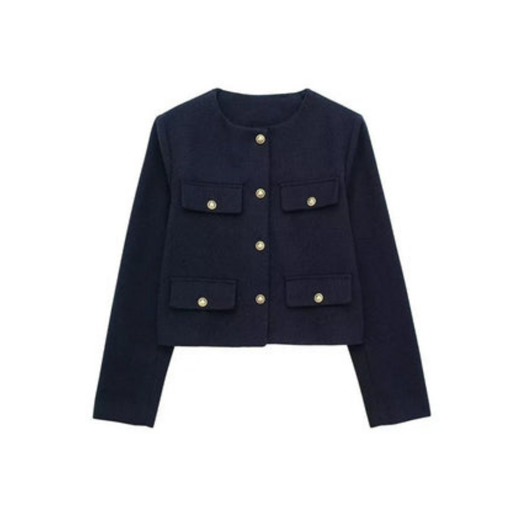 ModeGeist | Langarmjacke Vintage Knopfverschluss