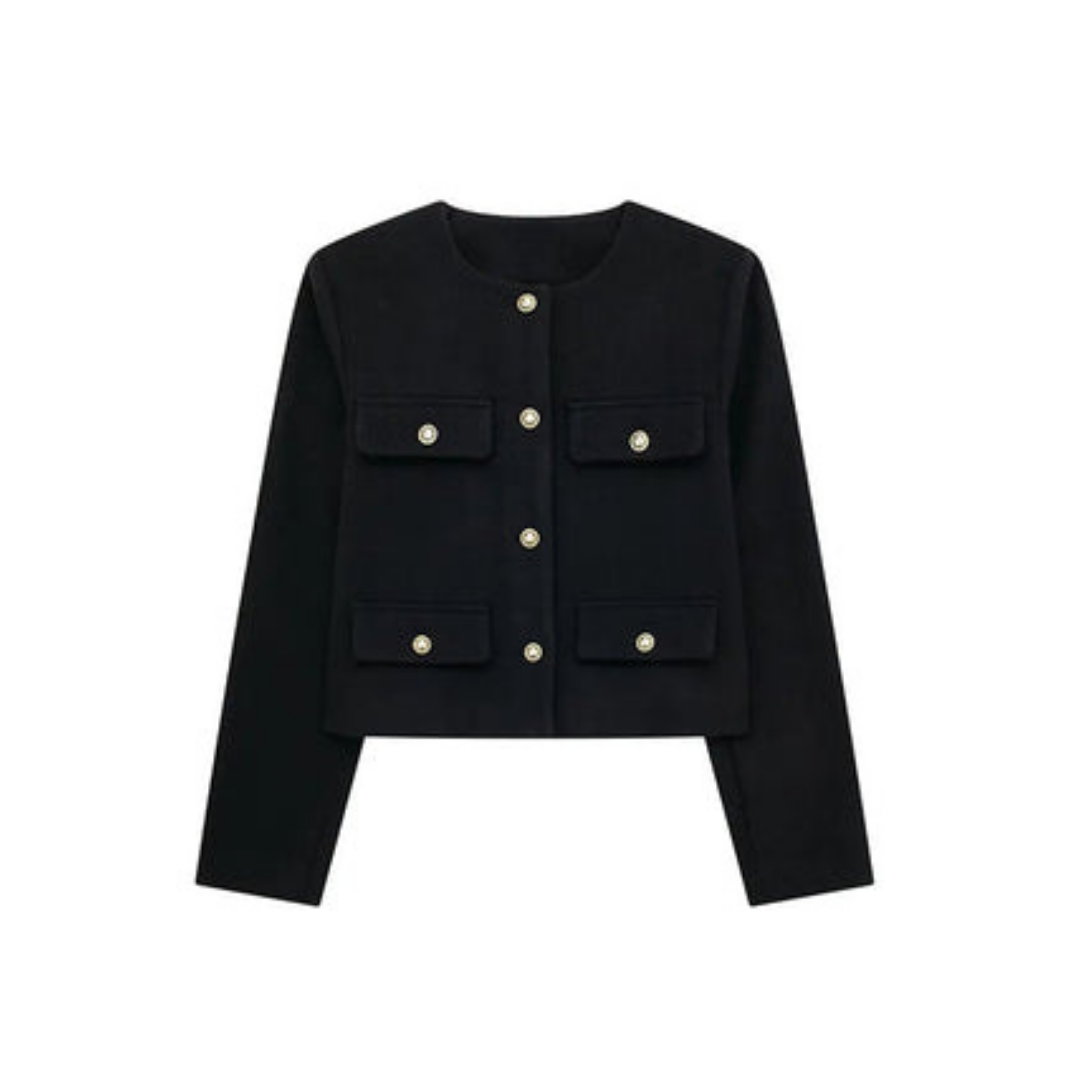 ModeGeist | Langarmjacke Vintage Knopfverschluss