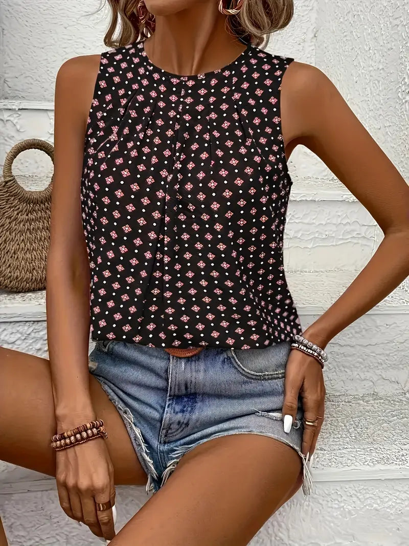 Fudus bedrucktes Tanktop mit Rundhals