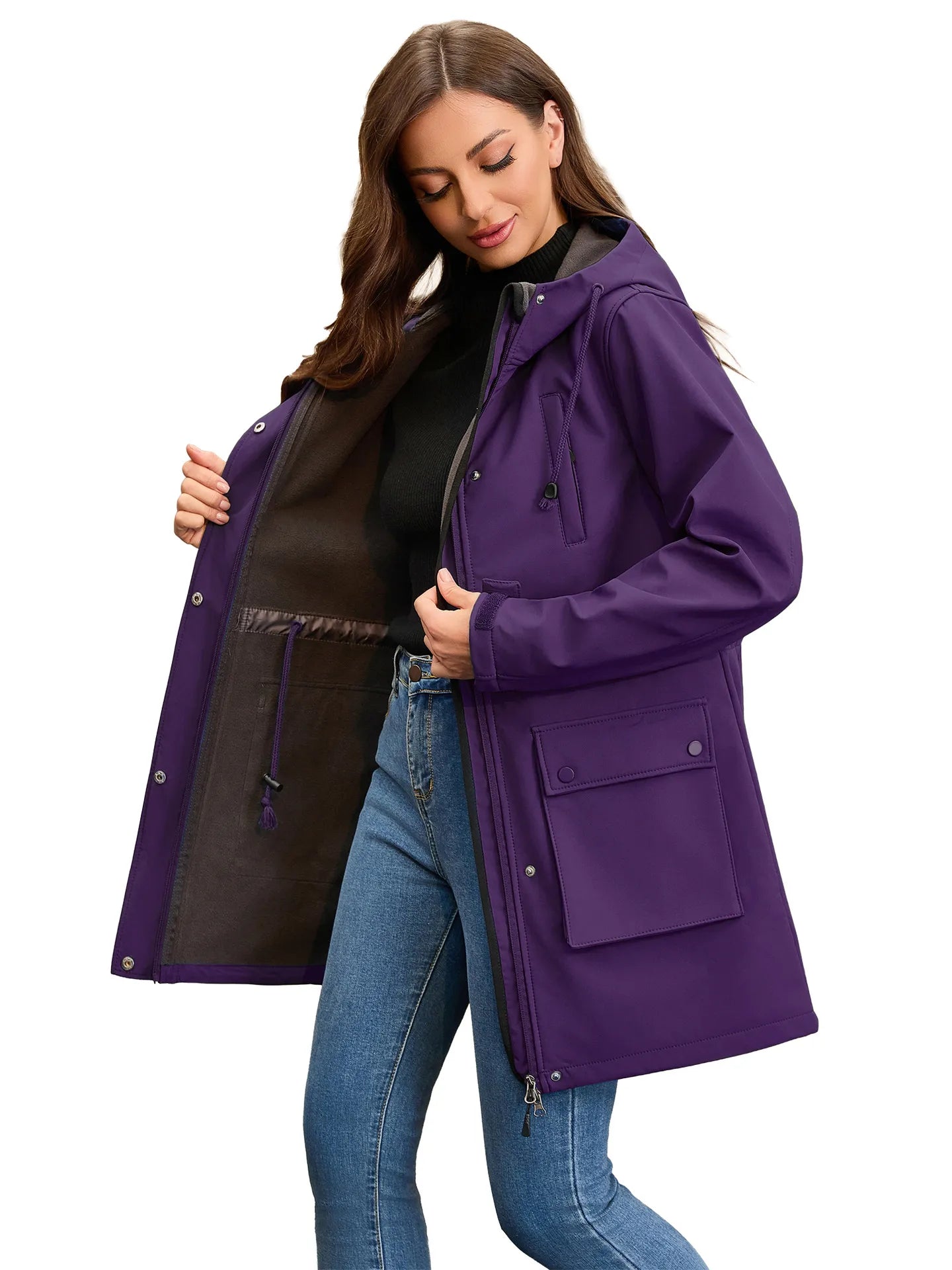 ModeGeist | Wasserdichte Softshell-Damenjacke mit Kapuze