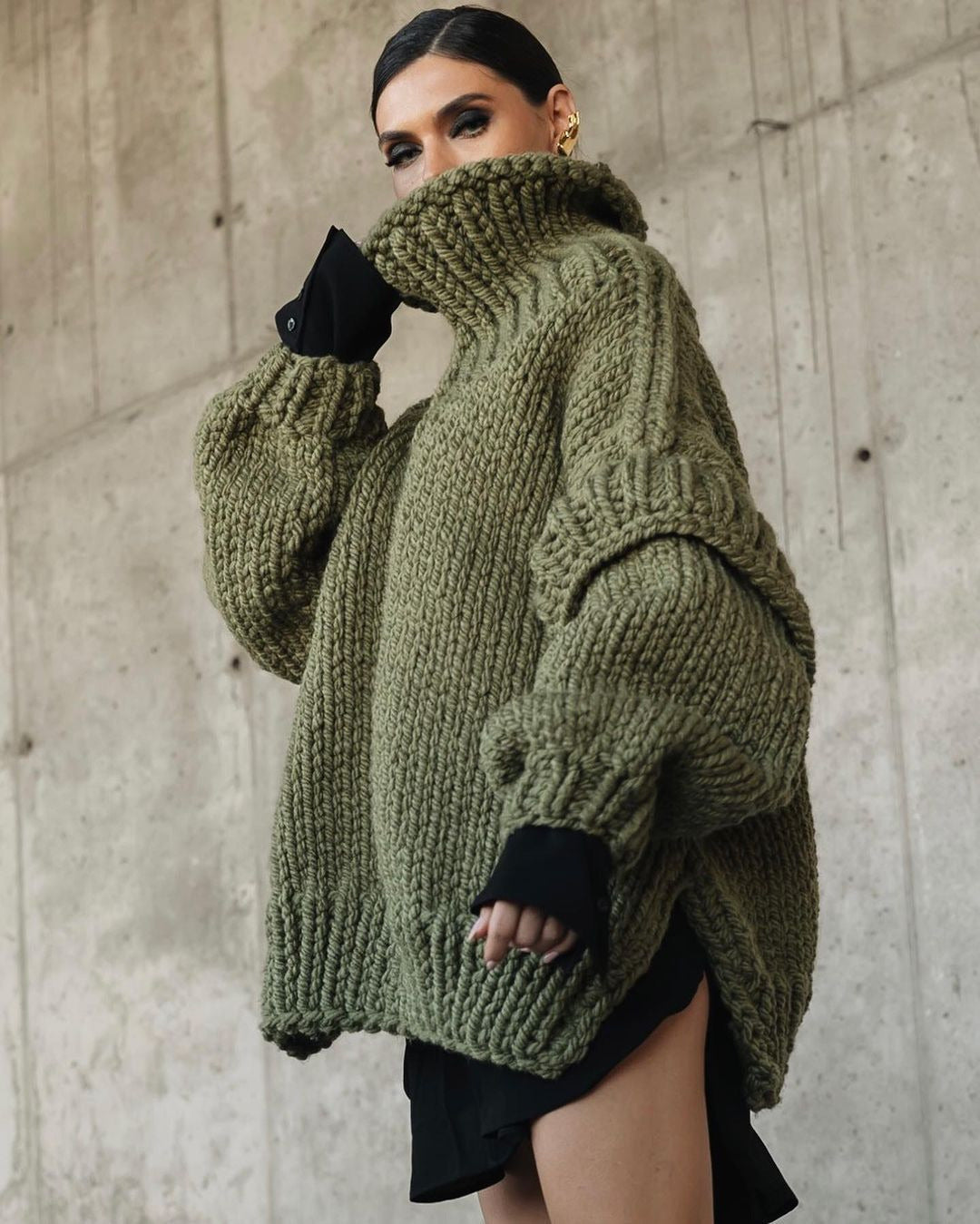 ModeGeist | Strick Oversize Rollkragenpullover für Damen