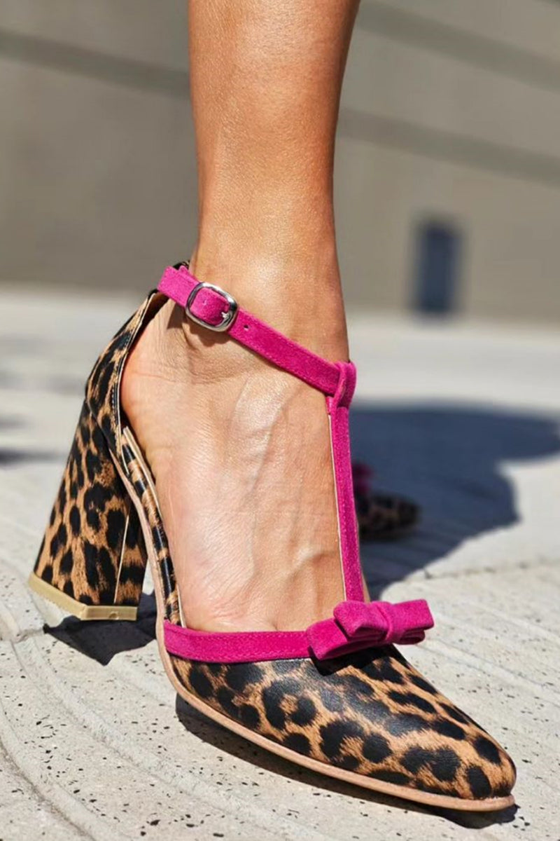 MODEGEIST Damen Stiletto-Sandalen Leoparden-Print Grün