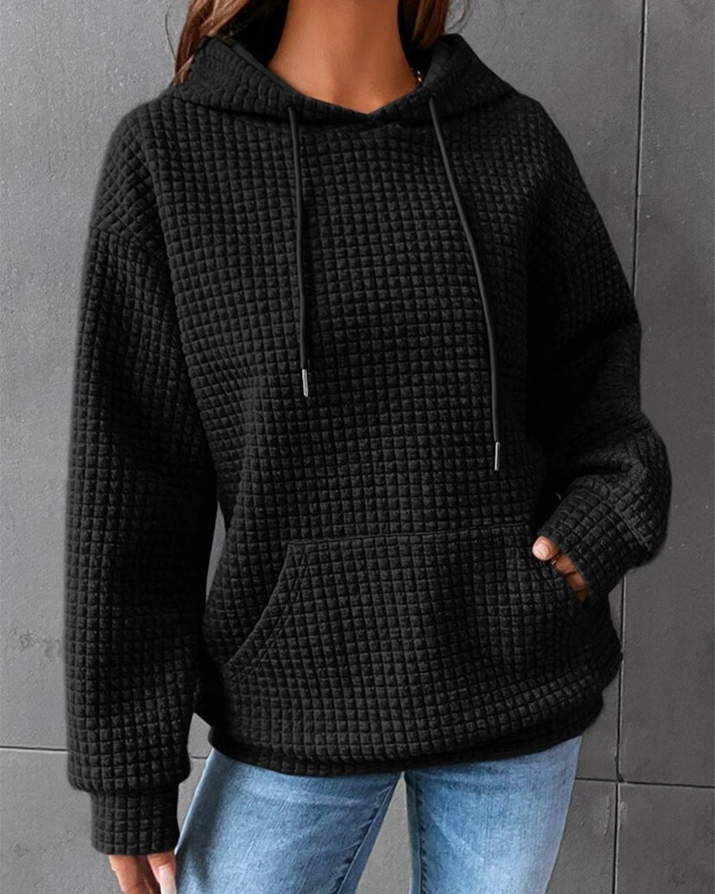 Einfarbige Kapuzenpullover von Fudus mit Taschen