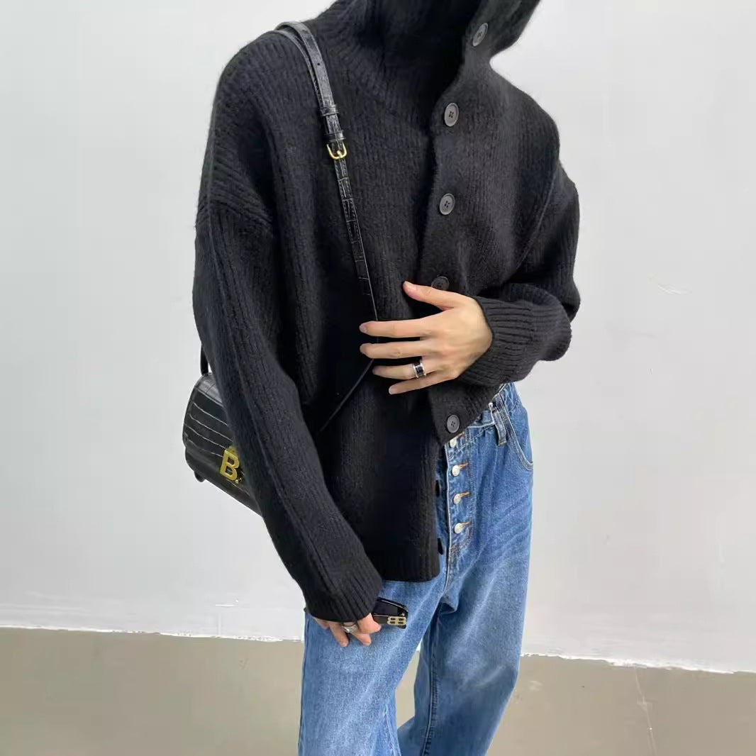 ModeGeist | Rippstrick-cardigan mit Knöpfen Weich und Warm Lässige Eleganz