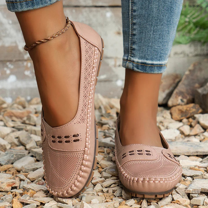 MODEGEIST Damen Ballerinas Stützfunktion Bequem Rutschfest Alltag