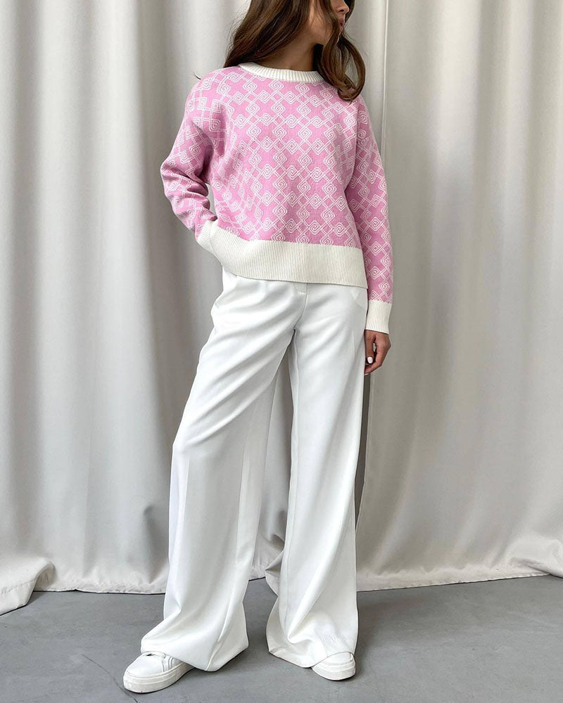 ModeGeist | Muster Strickpullover Weich und Trendy Statement-look