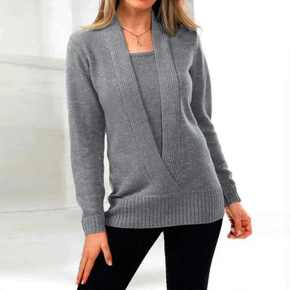 Edler Wickelpullover für Damen