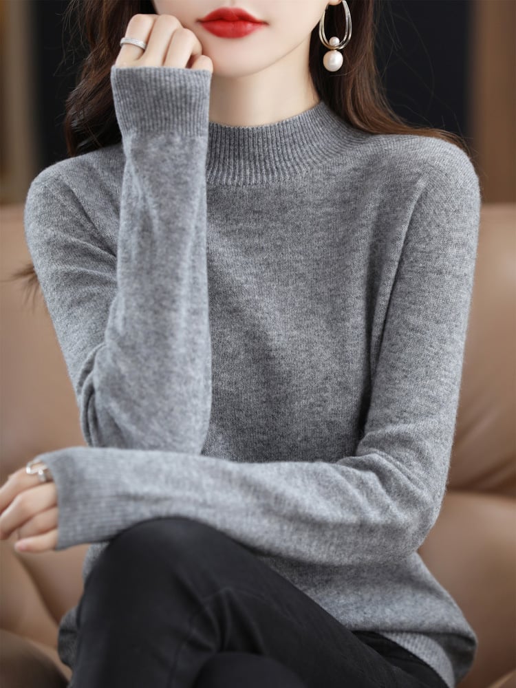 RAQUEL: Grobstrickpullover mit hohem Kragen