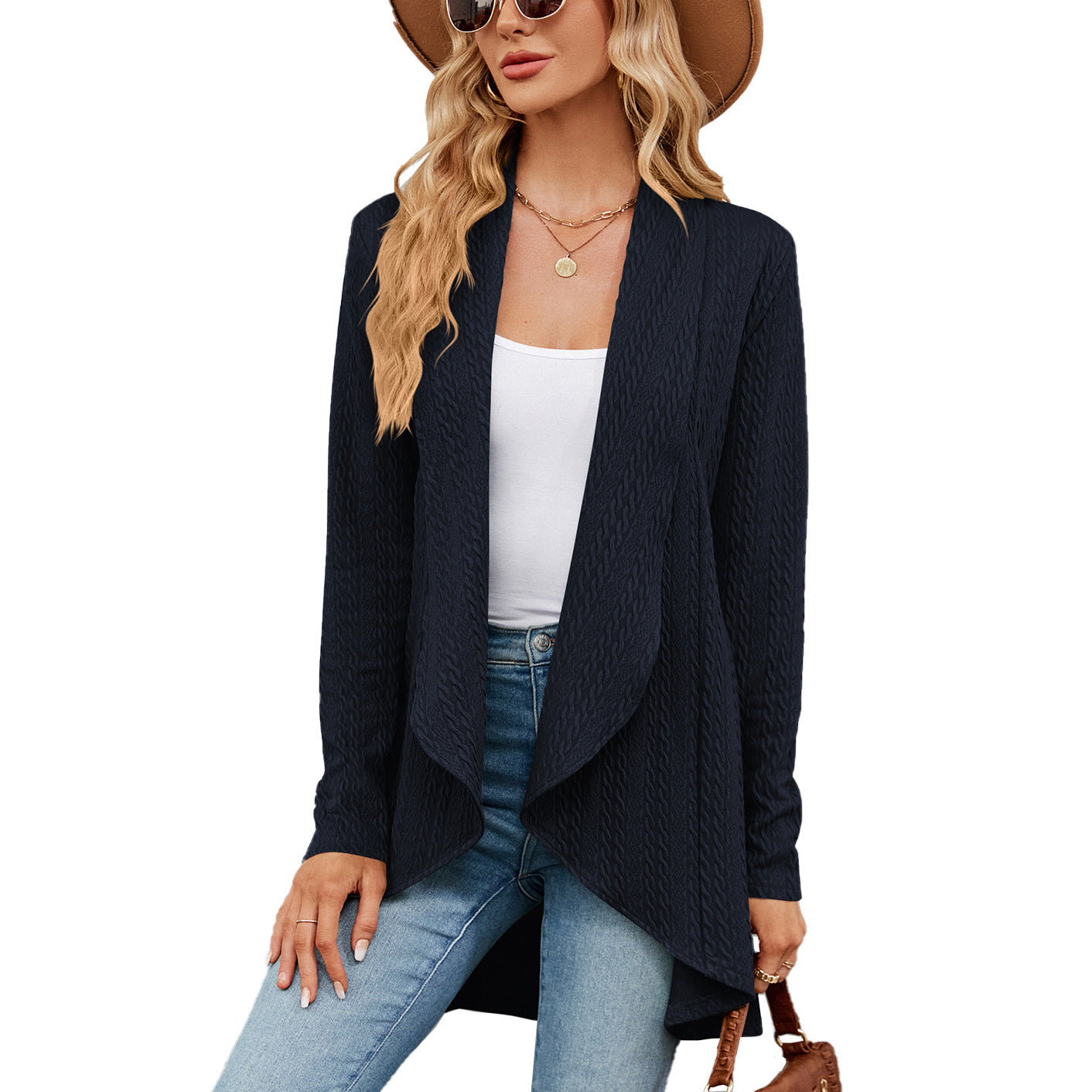 ModeGeist | Langärmelige Jacke für Damen in Uni Farbe