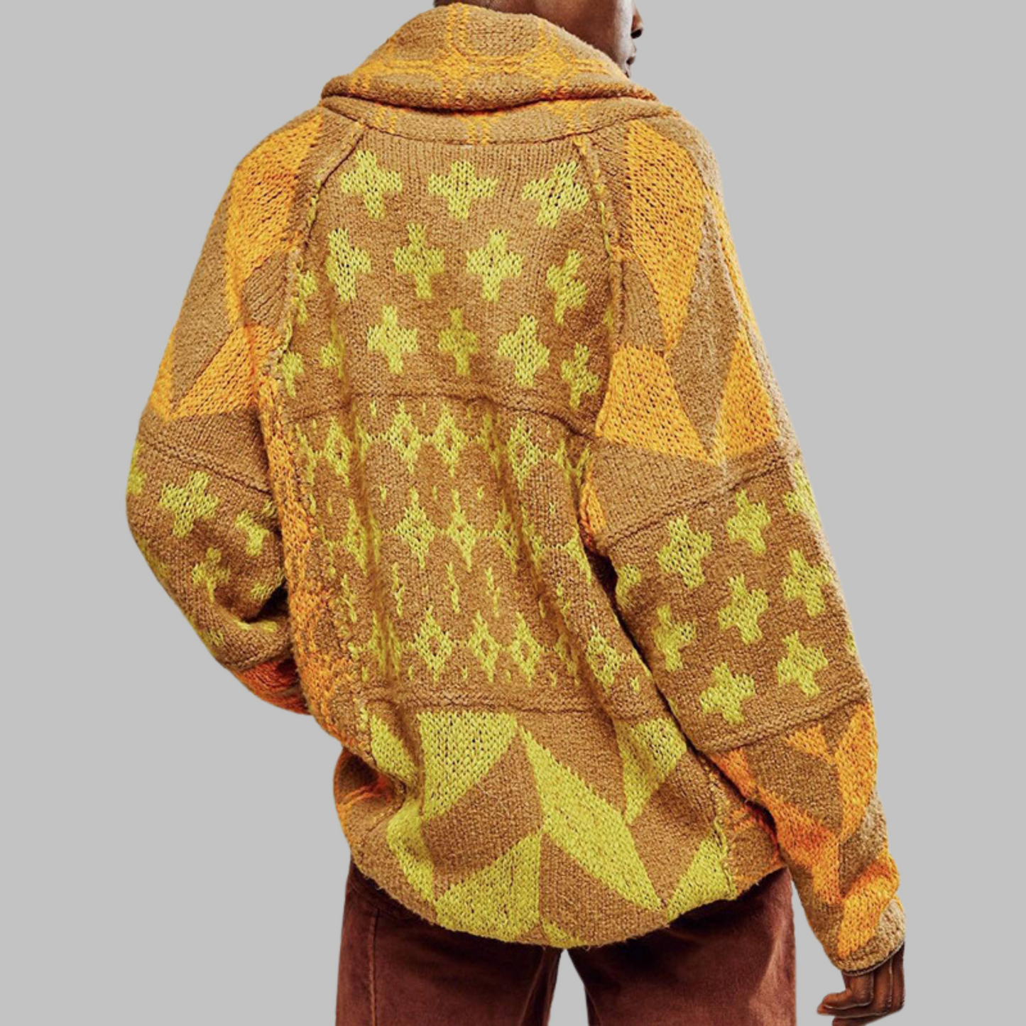 ModeGeist | Weiche Jacke mit Modernen Geometrischen Mustern