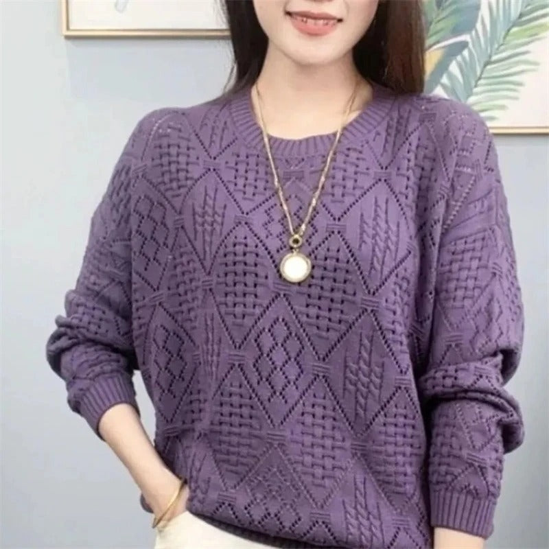 Margit: Rundhals-Strickpullover