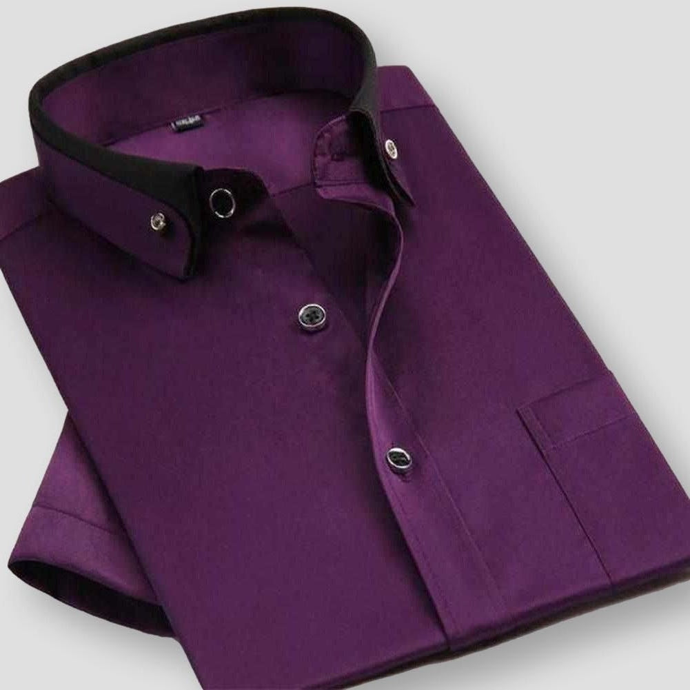 Velinda Herren Kurzarmhemd: Stilvoll, zweifarbig