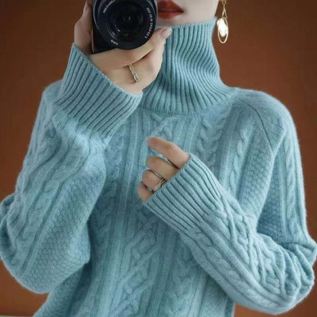 ModeGeist | Pullover aus Strick für Frauen mit warmem Rollkragen