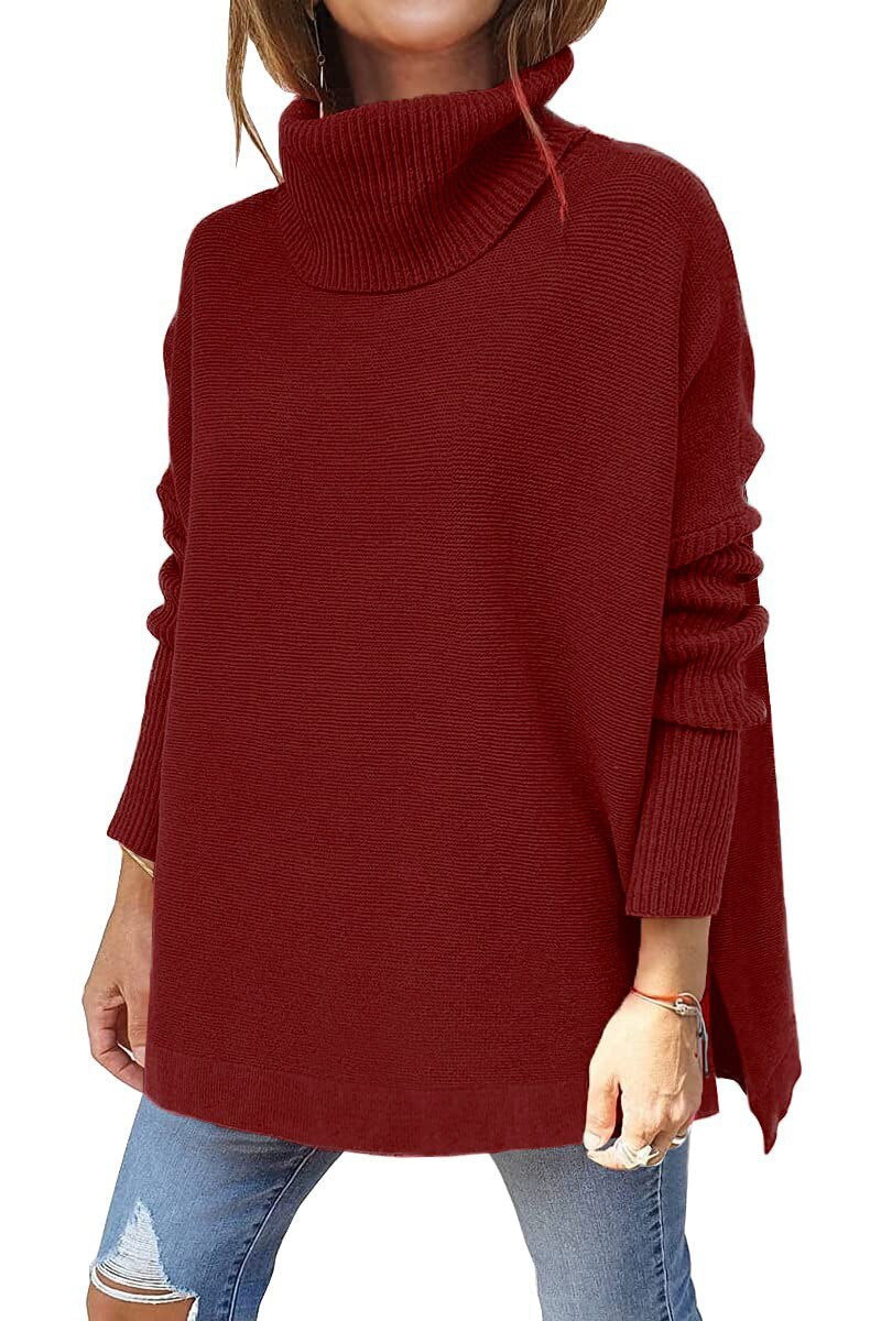 ModeGeist | Jumper - Frauen Herbst Bequemer Rollkragenpullover
